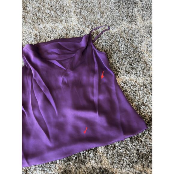 Ramy Brooks Abigail Purple Cowl Neck
Satin Tank Top Cami NWT-FLAWED size Small - Picture 4 of 10